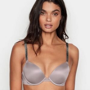 Victoria Secret -Shine Diamond Strap Push-Up Bra (Gray/Violet)-36DDD